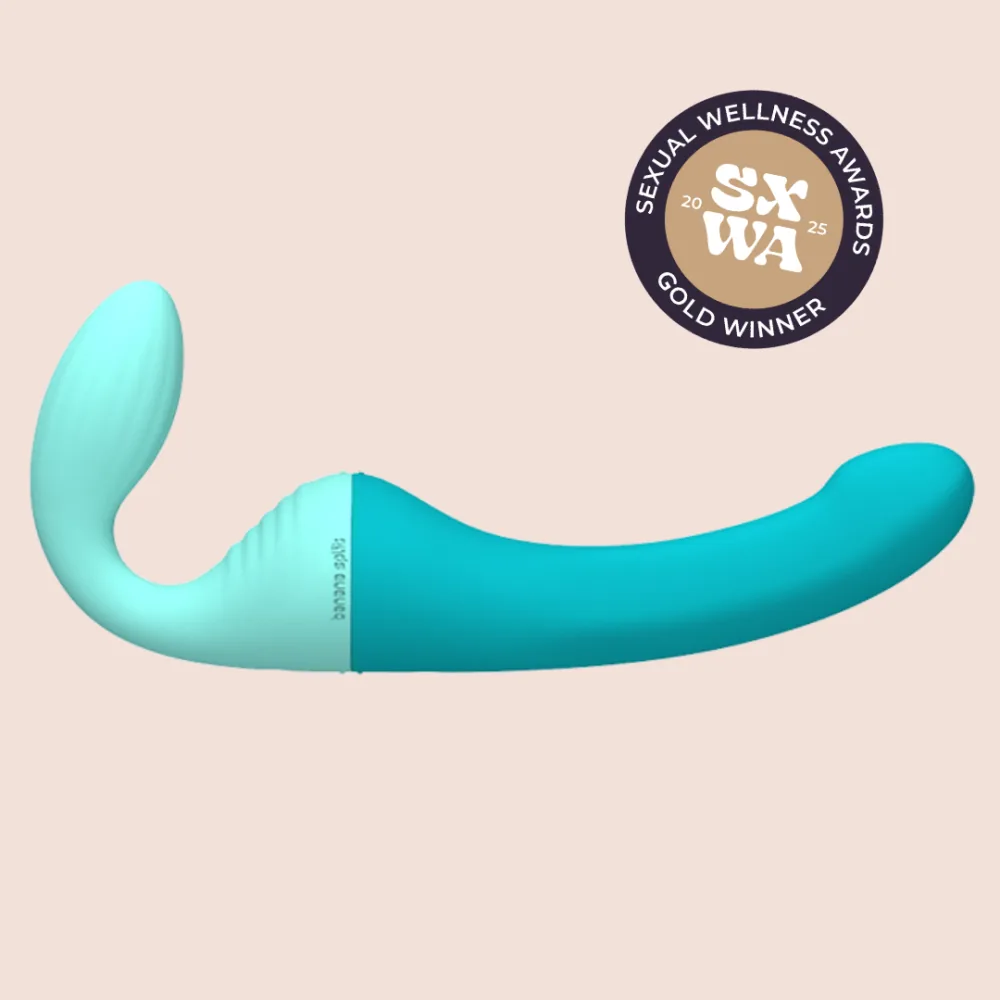 The Split vibrating strap-on, assembled